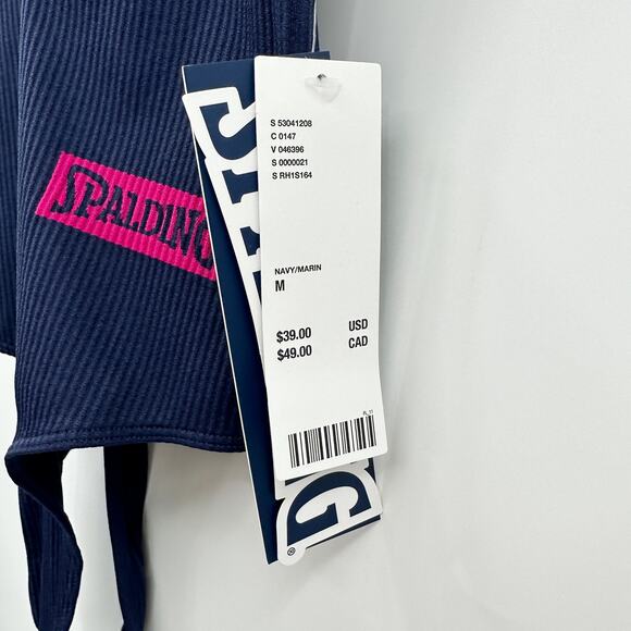 Urban Outfitters Spalding Plunging Cross Back Bodysuit in Navy Size Medium NWT - Picture 7 of 10